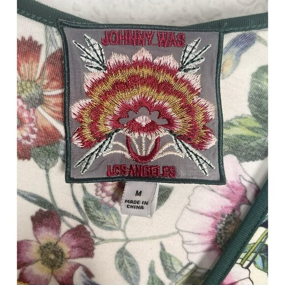 Johnny Was Felix Trapeze Floral & Striped Banboo Midi Casual Dress Medium M - Picture 9 of 14